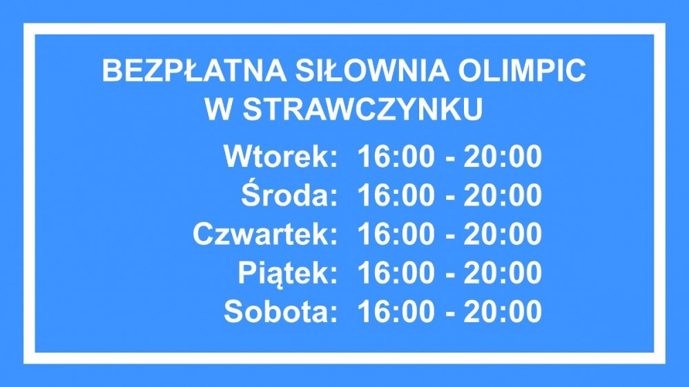 Harmonogram pracy siłowni OLIMPIC