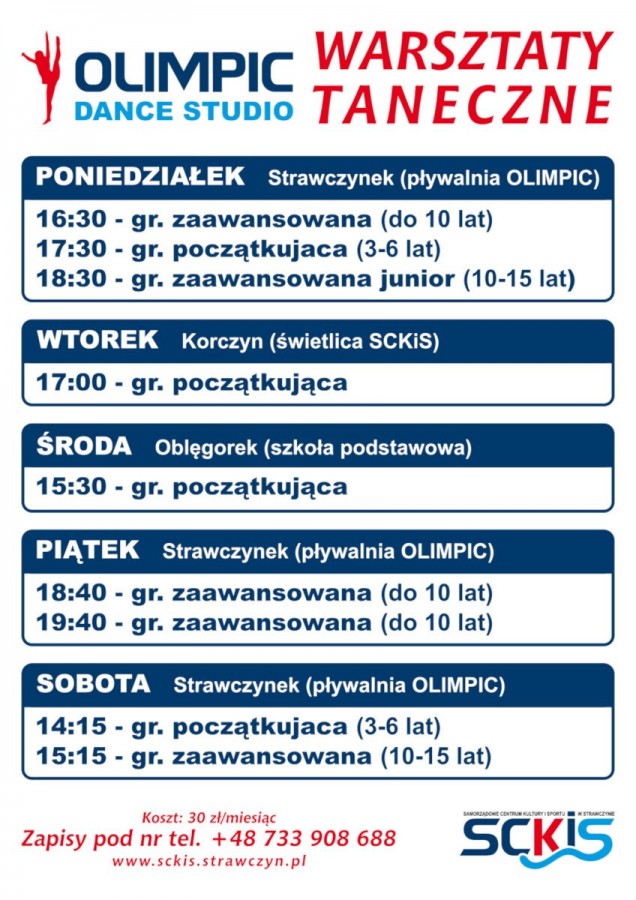 Harmonogram zajęć OLIMPIC Dance Studio