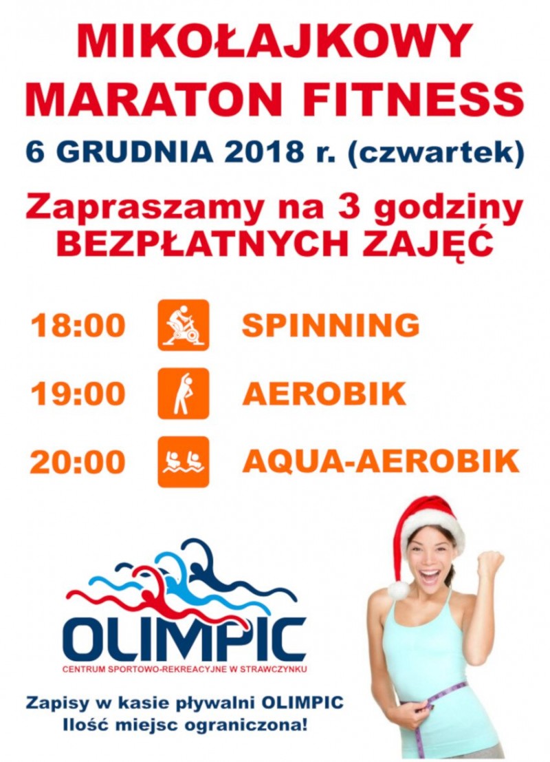 Mikołajkowy Maraton Fitness w Centrum OLIMPIC w Strawczynku