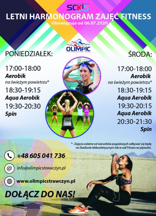 Olimpic Letni harmonogram zajec fitness FB 30.06.2020