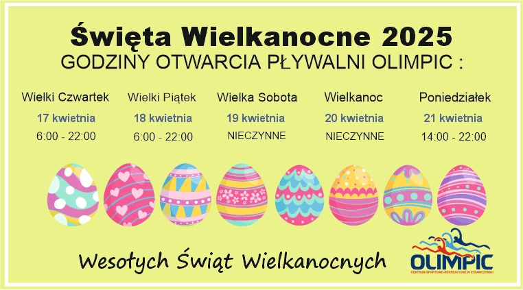 grafika godziny otwarcia basen wielkanoc 2025 www