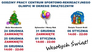 Świąteczny czas pracy pływalni OLIMPIC w Strawczynku - 2019 r.